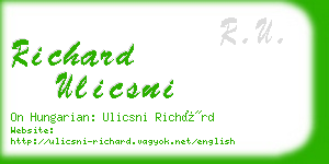 richard ulicsni business card